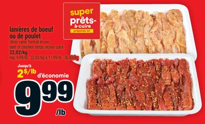 Lanières de boeuf ou de poulet | beef or chicken strips, econo pack