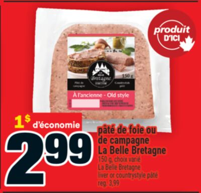 pâté de foie ou de campagne La Belle Bretagne | La Belle Bretagne liver or countrystyle pâté