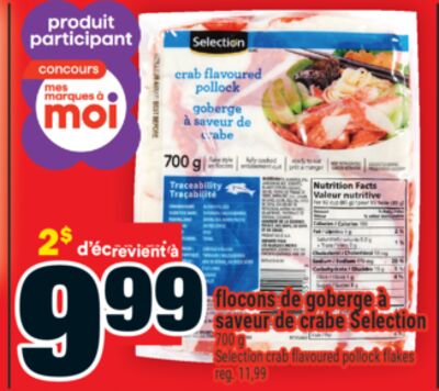 flocons de goberge à saveur de crabe Selection | Selection crab flavoured pollock flakes