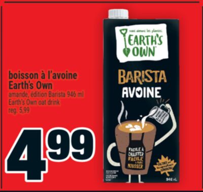 boisson à l'avoine Earth's Own | Earth's Own oat drink