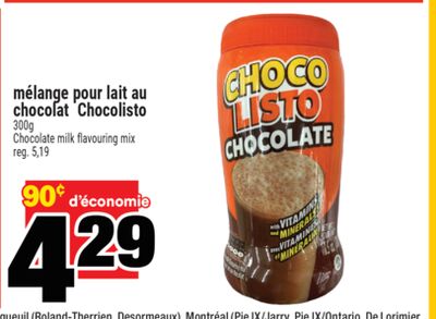 Mélange pour lait au chocolat Chocolisto | Chocolate milk flavouring mix