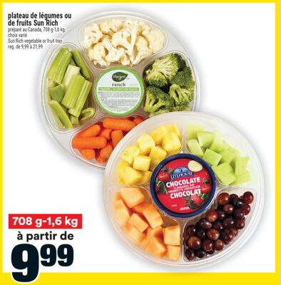 plateau de légumes ou de fruits Sun Rich | Sun Rich vegetable or fruit tray