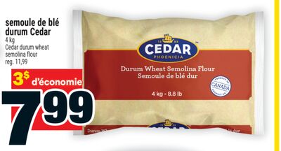 semoule de blé durum Cedar | Cedar durum wheat semolina flour
