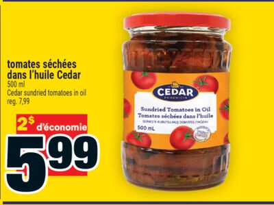 Tomates séchées dans l'huile Cedar | Cedar sundried tomatoes in oil