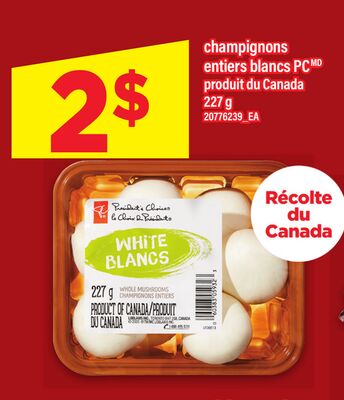 champignons entiers blancs PC, 227 g