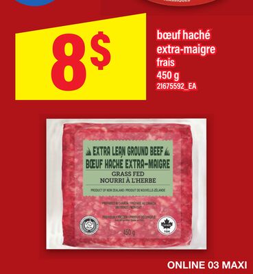 BŒUF HACHÉ EXTRA-MAIGRE, 450 g