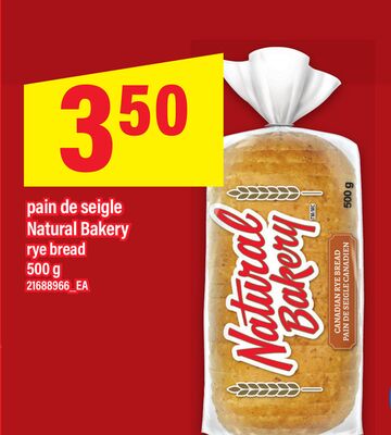 PAIN DE SEIGLE NATURAL BAKERY | RYE BREAD, 500 g