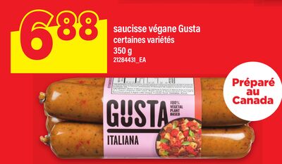 SAUCISSE VÉGANE GUSTA, 350 g