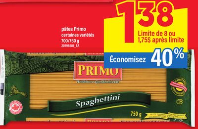 PÂTES PRIMO, 700/750 g