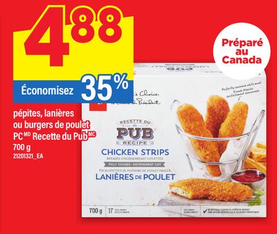 PÉPITES, LANIÈRES OU BURGERS DE POULET, 700 g