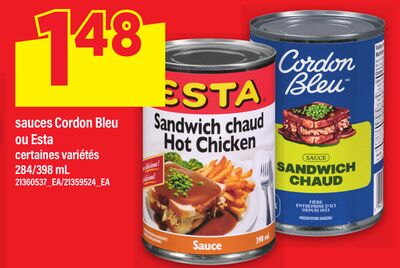 SAUCES CORDON BLEU OU ESTA, 284/398 mL