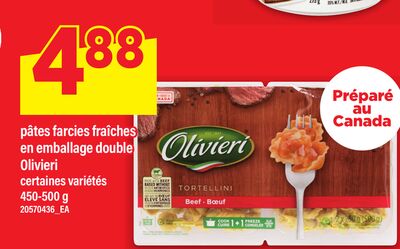 PÂTES FARCIES FRAÎCHES EN EMBALLAGE DOUBLE OLIVIERI, 450-500 G
