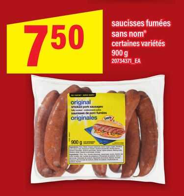 SAUCISSES FUMÉES SANS NOM®, 900 g