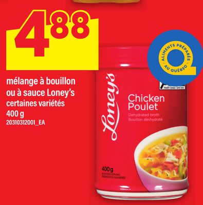 MÉLANGE À BOUILLON OU À SAUCE LONEY'S, 400 g