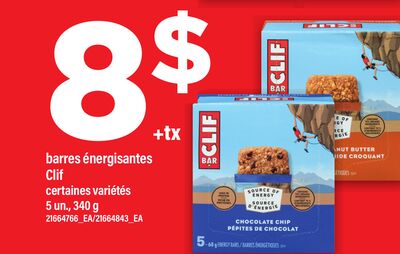 BARRES ÉNERGISANTES CLIF, 5 un., 340 g