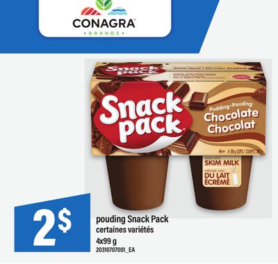 POUDING SNACK PACK, 4x99 g