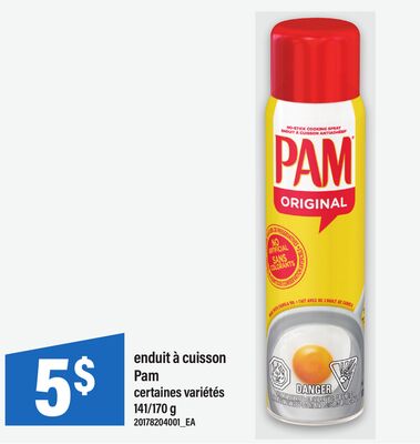 ENDUIT À CUISSON PAM, 141/170 g