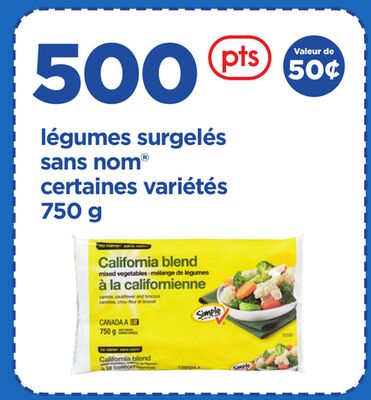 LÉGUMES SURGELÉS SANS NOM®, 750 g