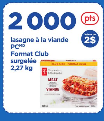 LASAGNE À LA VIANDE PC / FORMAT CLUB, 2.27KG