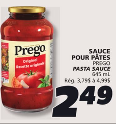SAUCE POUR PÂTES PREGO