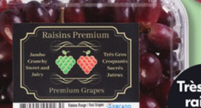 RAISINS PREMIUM ROUGES OU VERTS SANS PÉPINS