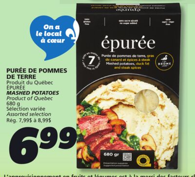 PURÉE DE POMMES DE TERRE ÉPURÉE