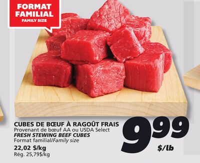 CUBES DE BŒUF À RAGOÛT FRAIS