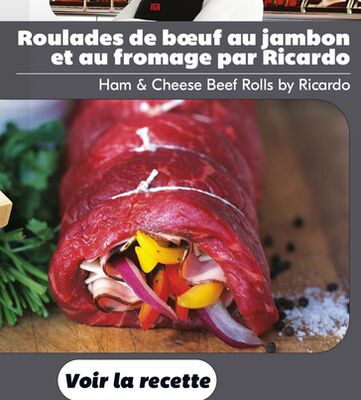 "Roulades de boeuf au jambon et au fromage"
