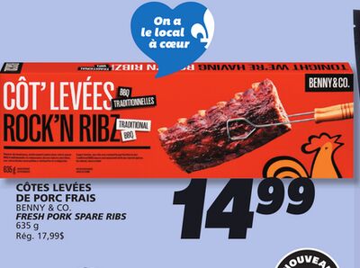 CÔTES LEVÉES DE PORC FRAIS. BENNY & CO.