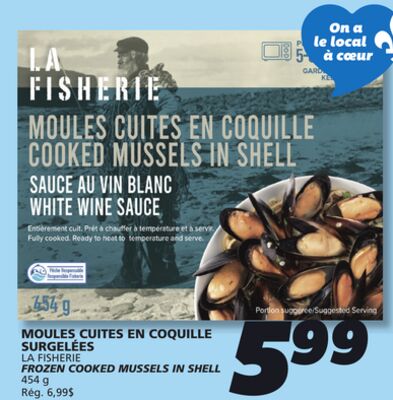 MOULES CUITES EN COQUILLE SURGELÉES LA FISHERIE