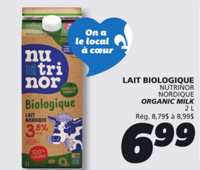LAIT BIOLOGIQUE NUTRINOR NORDIQUE