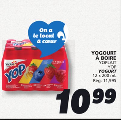 YOGOURT À BOIRE YOPLAIT YOP