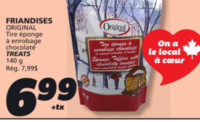 FRIANDISES ORIGINAL Tire éponge à enrobage chocolaté