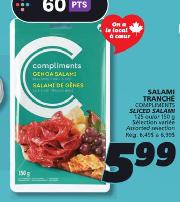 SALAMI TRANCHÉ COMPLIMENTS