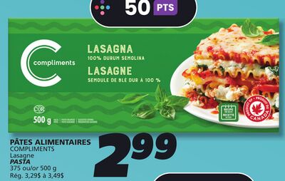 PÂTES ALIMENTAIRES COMPLIMENTS Lasagne