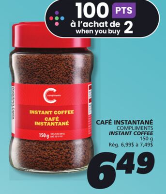 CAFÉ INSTANTANÉ COMPLIMENTS