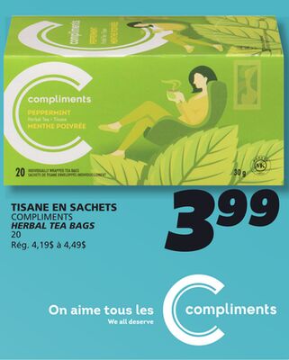 TISANE EN SACHETS COMPLIMENTS