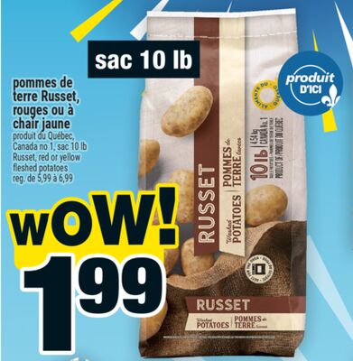 Pommes de terre Russet, rouges ou à chair jaune | Russet, red or yellow fleshed potatoes