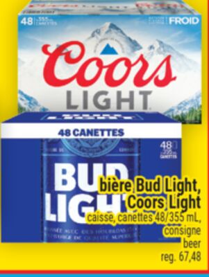Bière Bud Light, Coors Light | beer