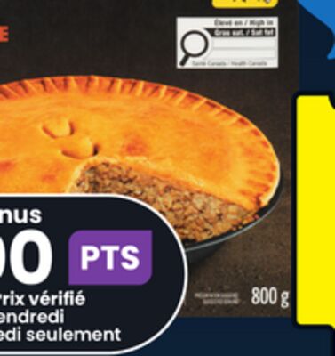 PÂTÉ, TOURTIÈRE, GRATIN OU QUICHE SURGELÉS ST-HUBERT