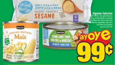 LÉGUMES SELECTION | SELECTION VEGETABLES, LIGHT TUNA, LIFE SMART RICE CRACKERS