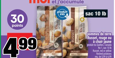 pommes de terre Russet, rouge ou à chair jaune | Russet, red or yellow fleshed potatoes