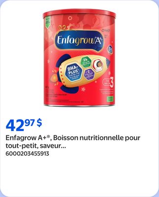 Enfagrow a+®, boisson nutritionnelle pour tout-petit, saveur vanille, en poudre, 907g
