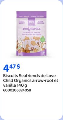 Biscuits seafriends de love child organics arrow-root et vanille 140 g