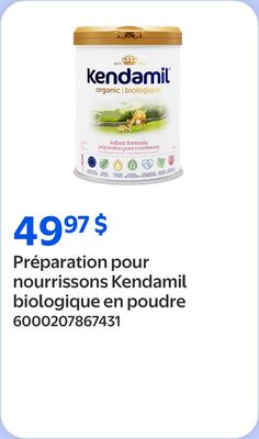 Préparation pour nourrissons kendamil biologique en poudre
