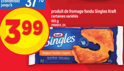 Produit de fromage fondu singles kraft,410g