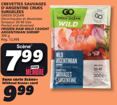 CREVETTES SAUVAGES D'ARGENTINE CRUES SURGELÉES GREEN OCEAN