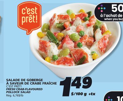 SALADE DE GOBERGE À SAVEUR DE CRABE FRAÎCHE C'EST PRÊT!