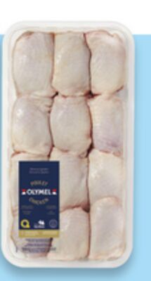 Paq. de 12 hauts de cuisse ou de 16 pilons de poulet olymel