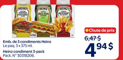 Emb. de 3 condiments heinz